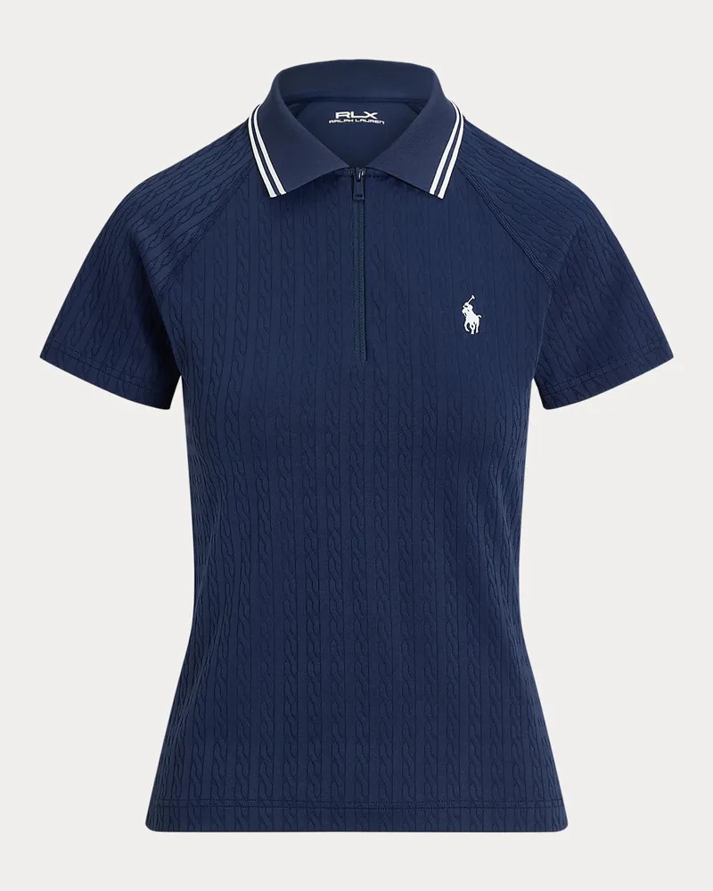 Ralph Lauren Jacquard-Poloshirt mit Zopfmuster Blue