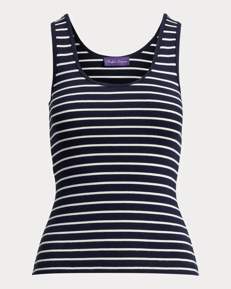 Ralph Lauren Rippenstrick-Tanktop Ellis mit Streifen Blue