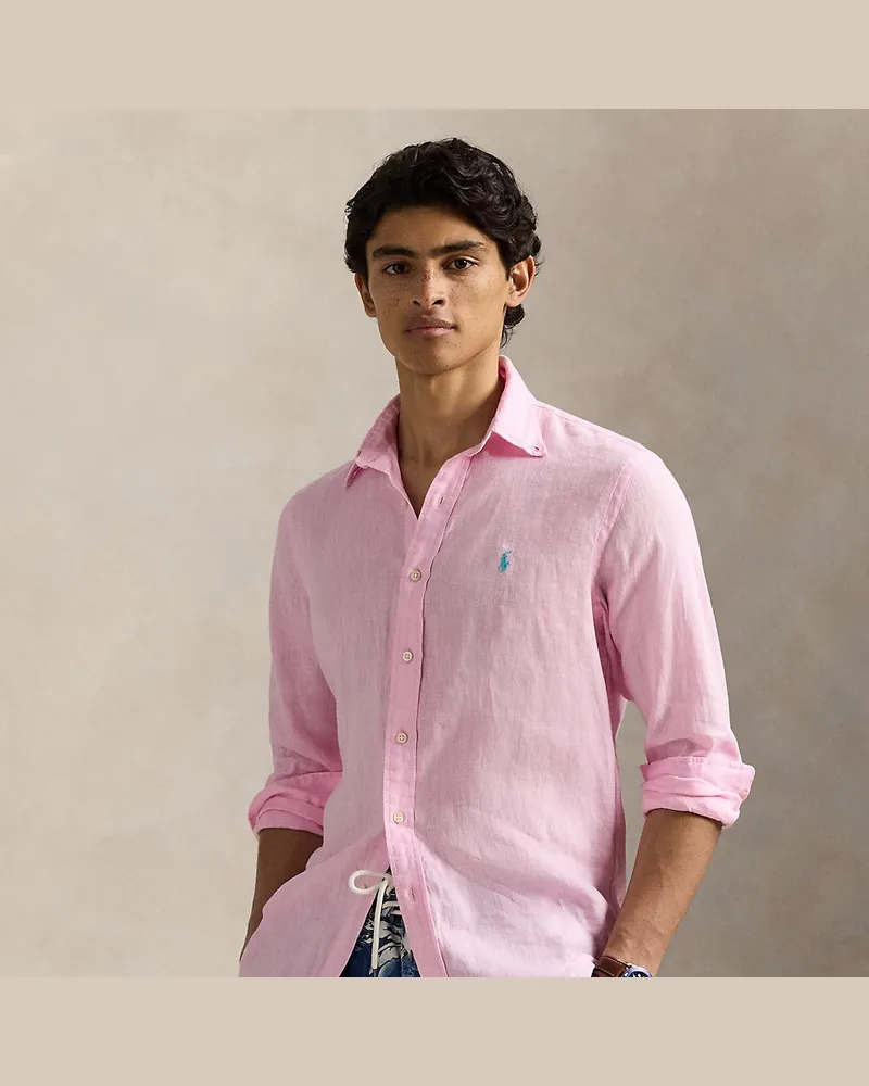 Ralph Lauren Custom-Fit Leinenhemd Pink