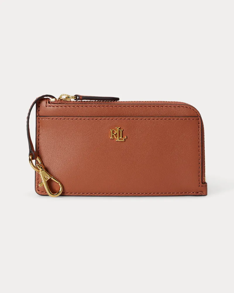 Ralph Lauren Leder-Kartenetui mit L-Reißverschluss Red