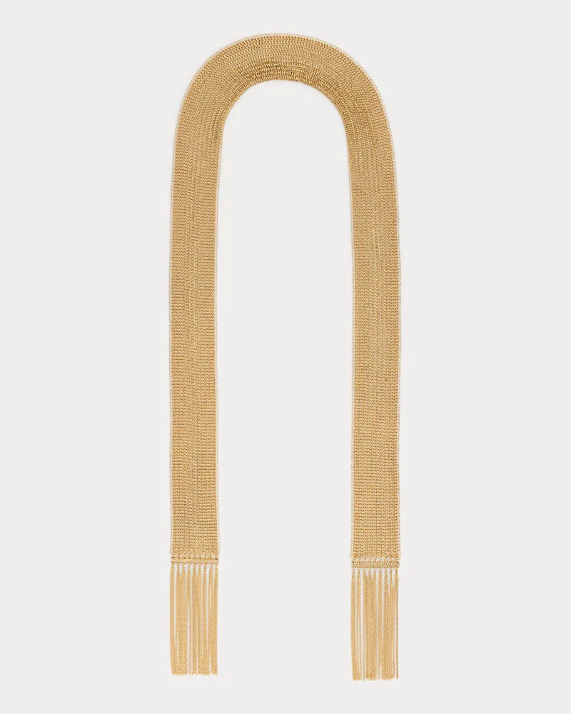 Ralph Lauren Vergoldete Schal-Halskette mit Fransen Gold