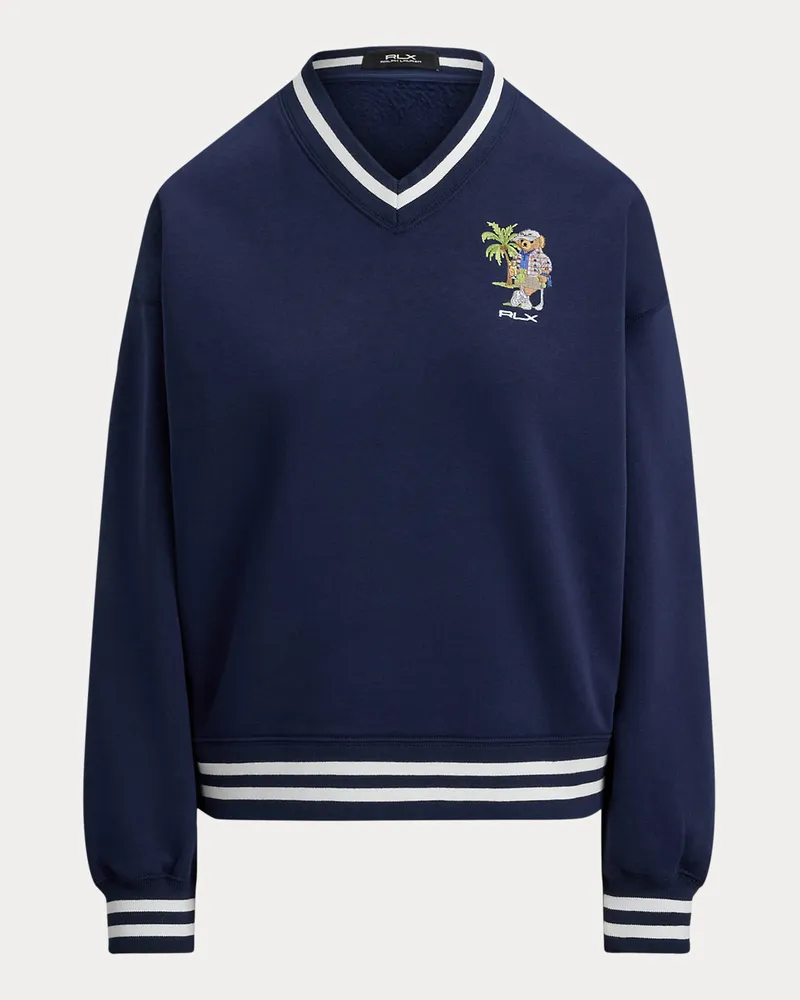 Ralph Lauren V-Pullover mit Polo Bear Blue