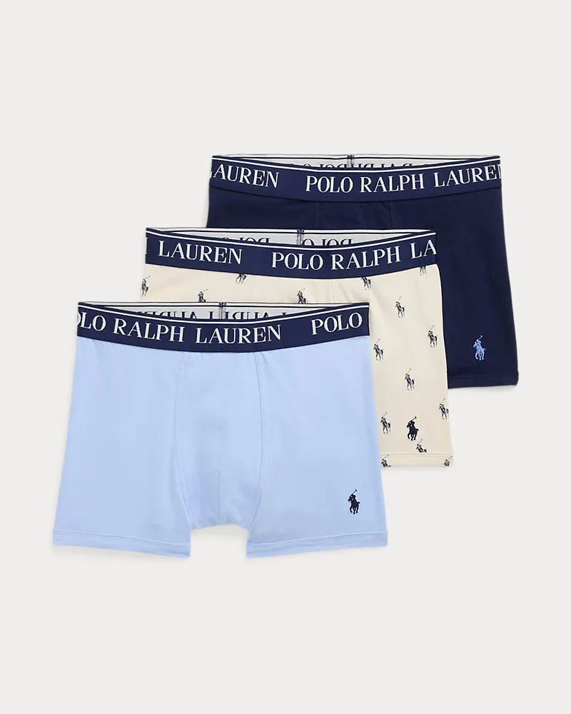 Ralph Lauren 3er-Pack Boxerslips aus Stretchjersey Blue