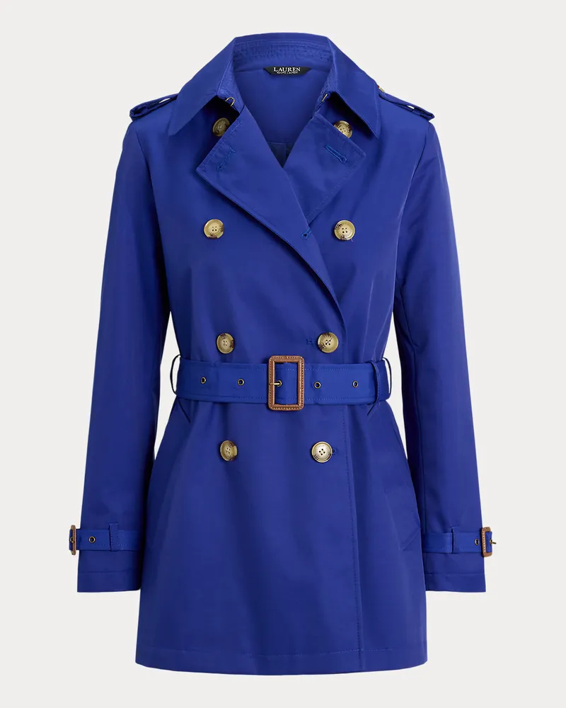 Ralph Lauren Zweireihiger Trenchcoat mit Baumwolle Blue