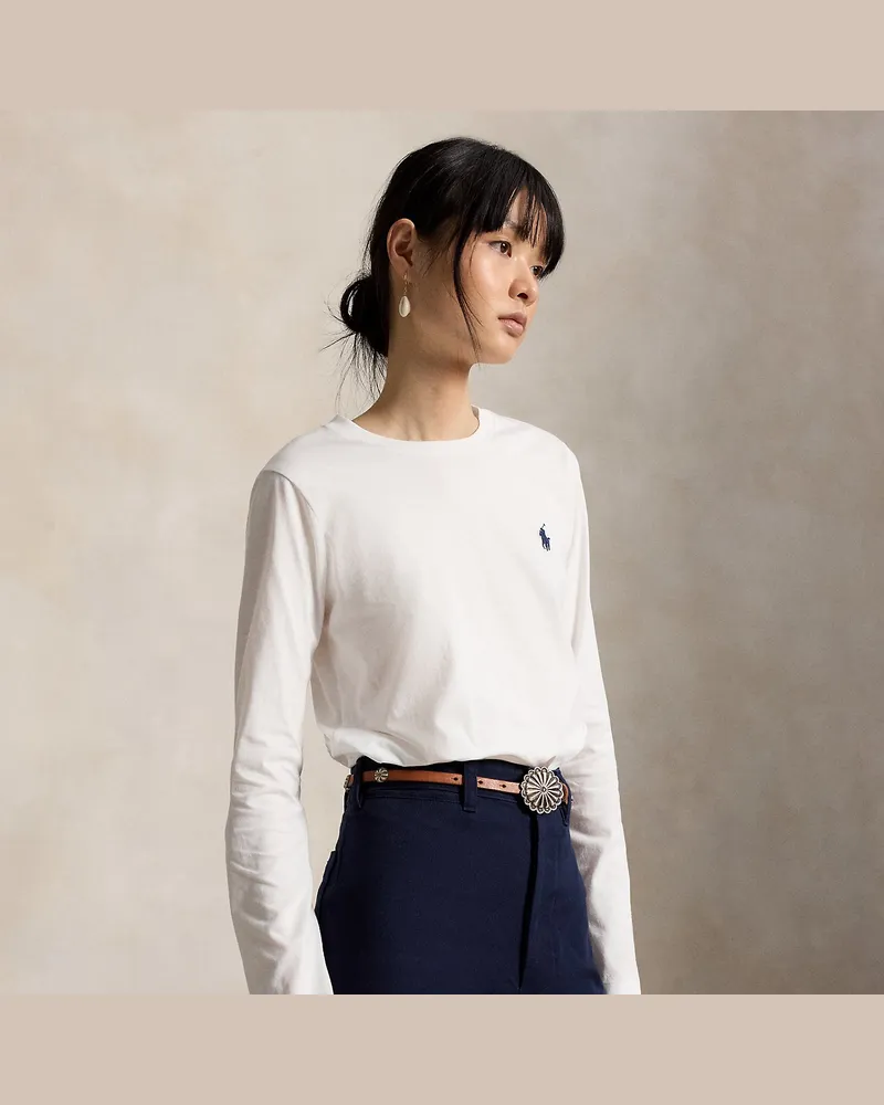 Ralph Lauren Classic-Fit Langarm-T-Shirt aus Jersey White