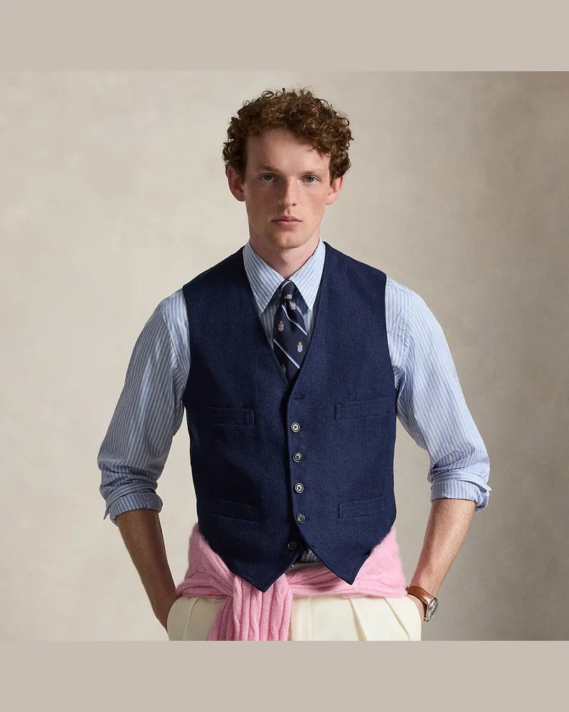 Ralph Lauren Weste aus Sommer-Tweed Blue