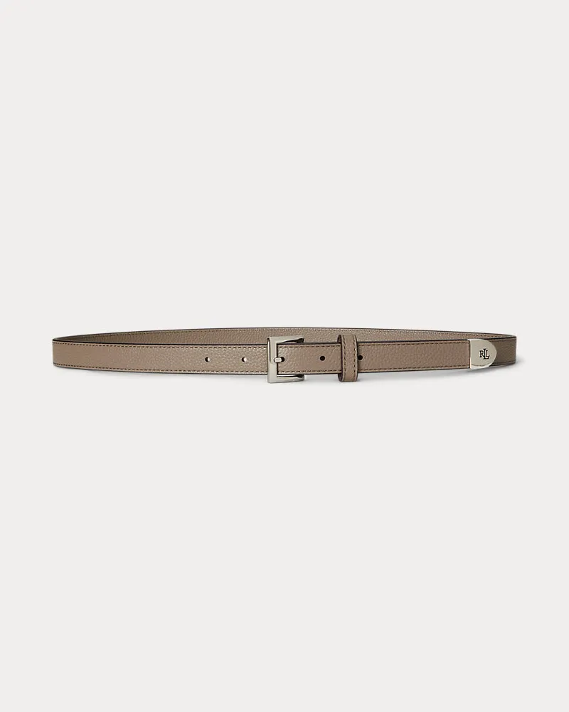 Ralph Lauren Schmaler Gürtel aus Narbenleder Brown
