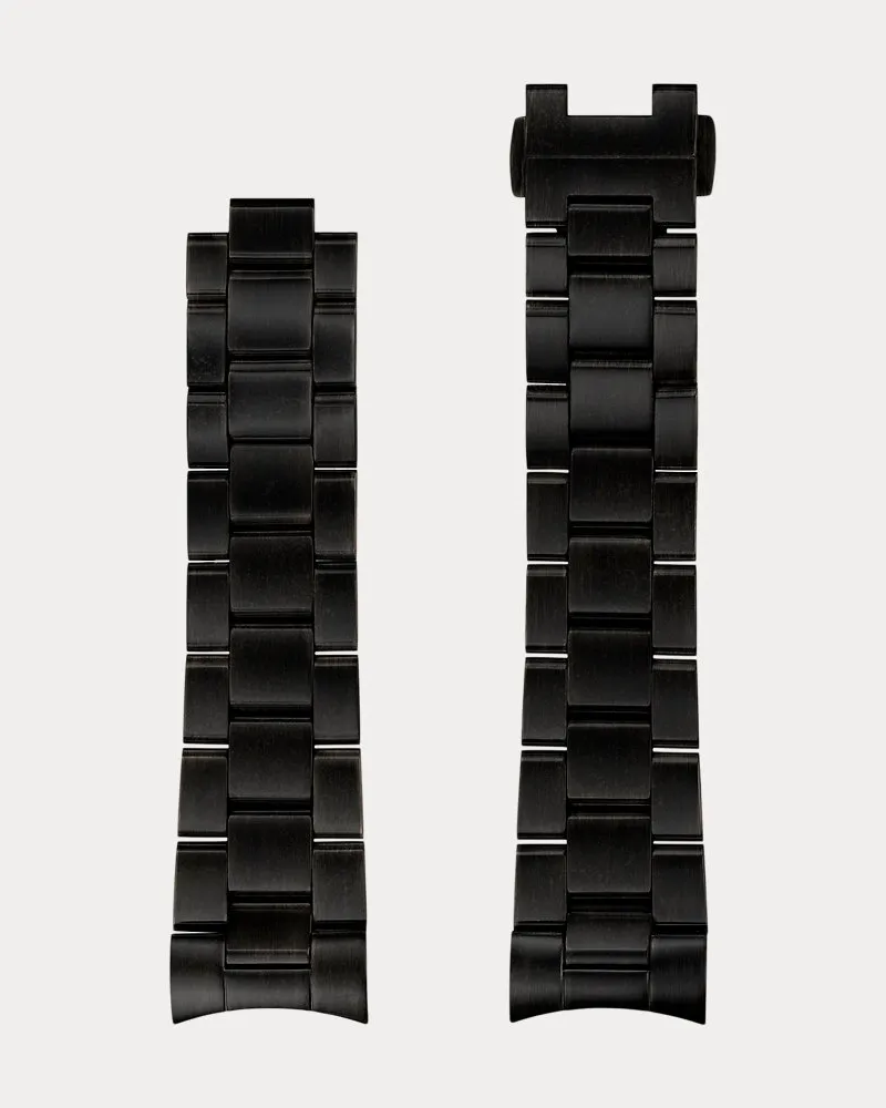 Ralph Lauren 39 mm Armband aus schwarzem Edelstahl Black