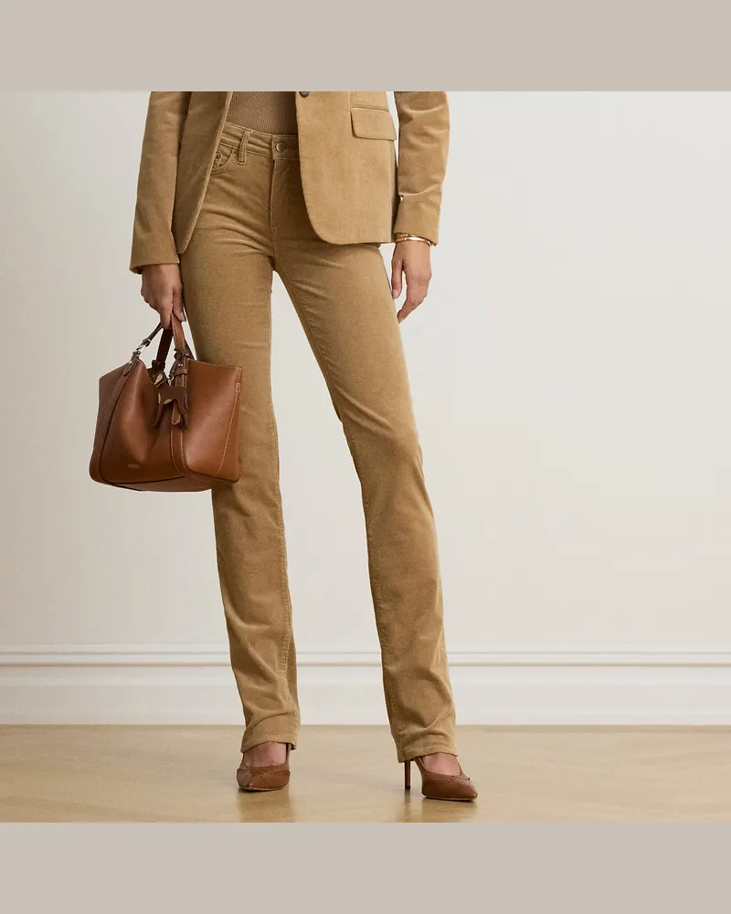 Ralph Lauren Slim-Straight-Fit Hose aus Kordsamt Tan