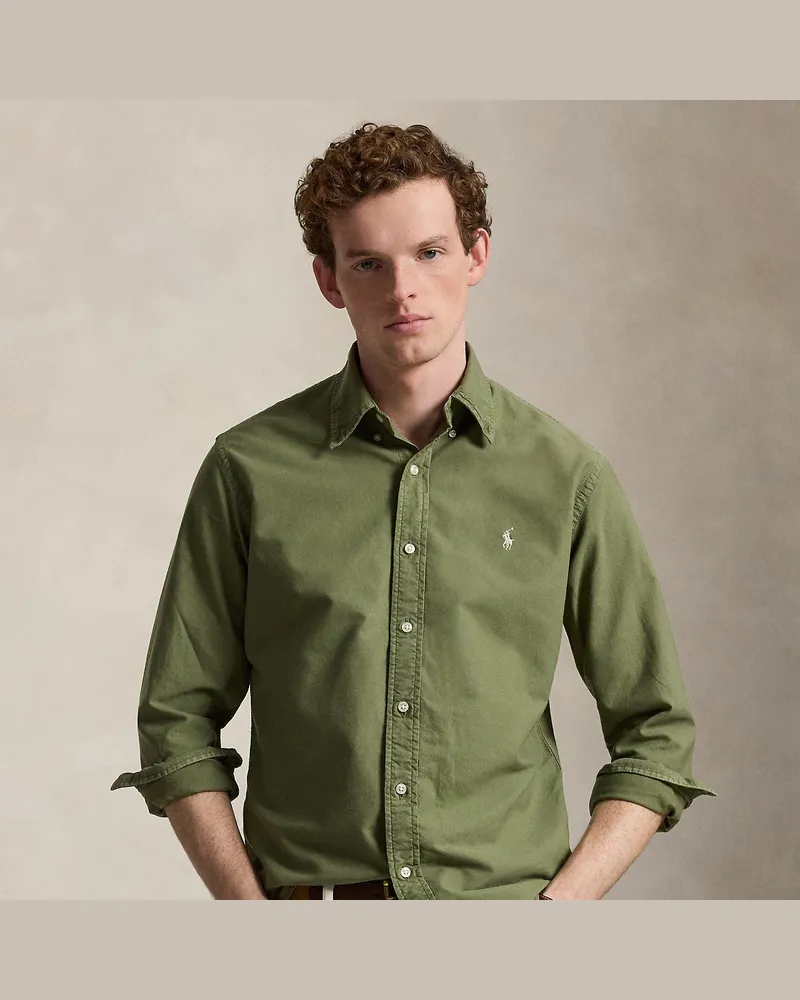 Ralph Lauren Gefärbtes Custom-Fit Oxfordhemd Green