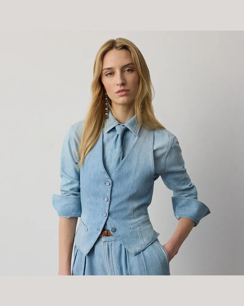 Ralph Lauren Weste Clarissa aus Baumwolldenim Blue