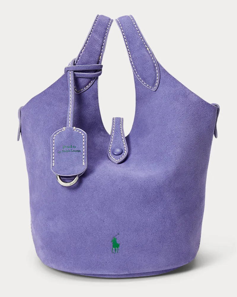 Ralph Lauren Kleine Wildleder-Tragetasche Polo Play Purple