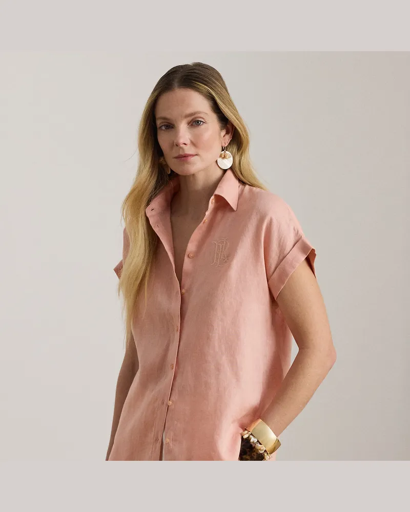 Ralph Lauren Relaxed-Fit Kurzarmhemd aus Leinen Pink