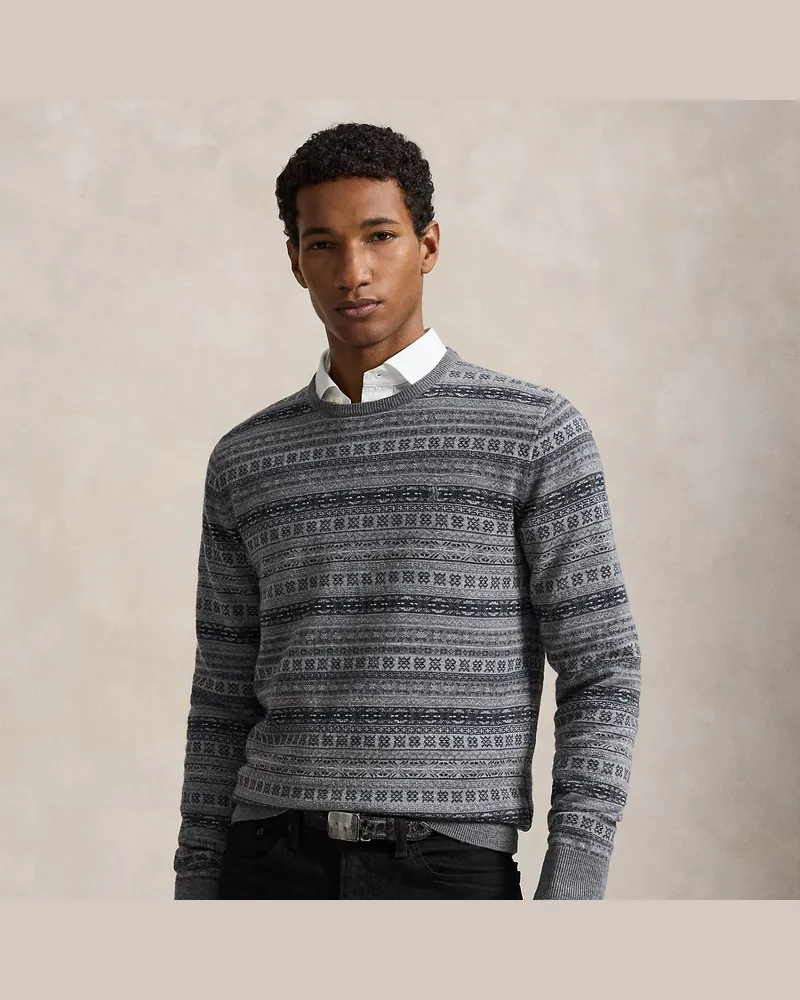 Ralph Lauren Waschbarer Fair-Isle-Wollpullover Grey