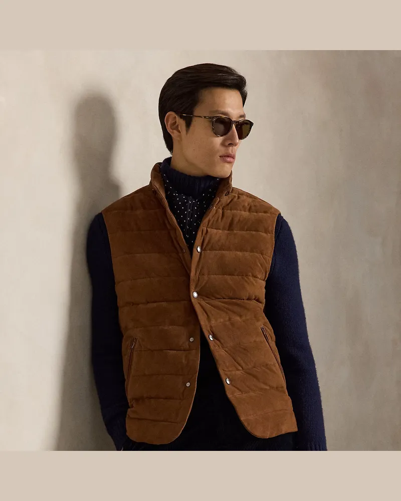 Ralph Lauren Die Wildlederweste Stanwood Brown