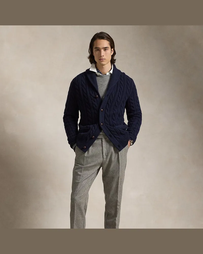 Ralph Lauren Hose aus Wollflanell mit Bundfalten Grey