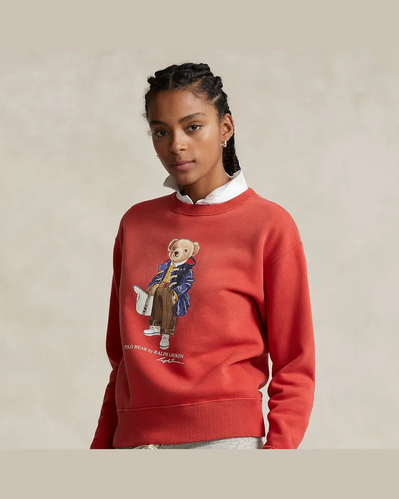 Ralph Lauren Rundhals-Sweatshirt mit Polo Bear Red