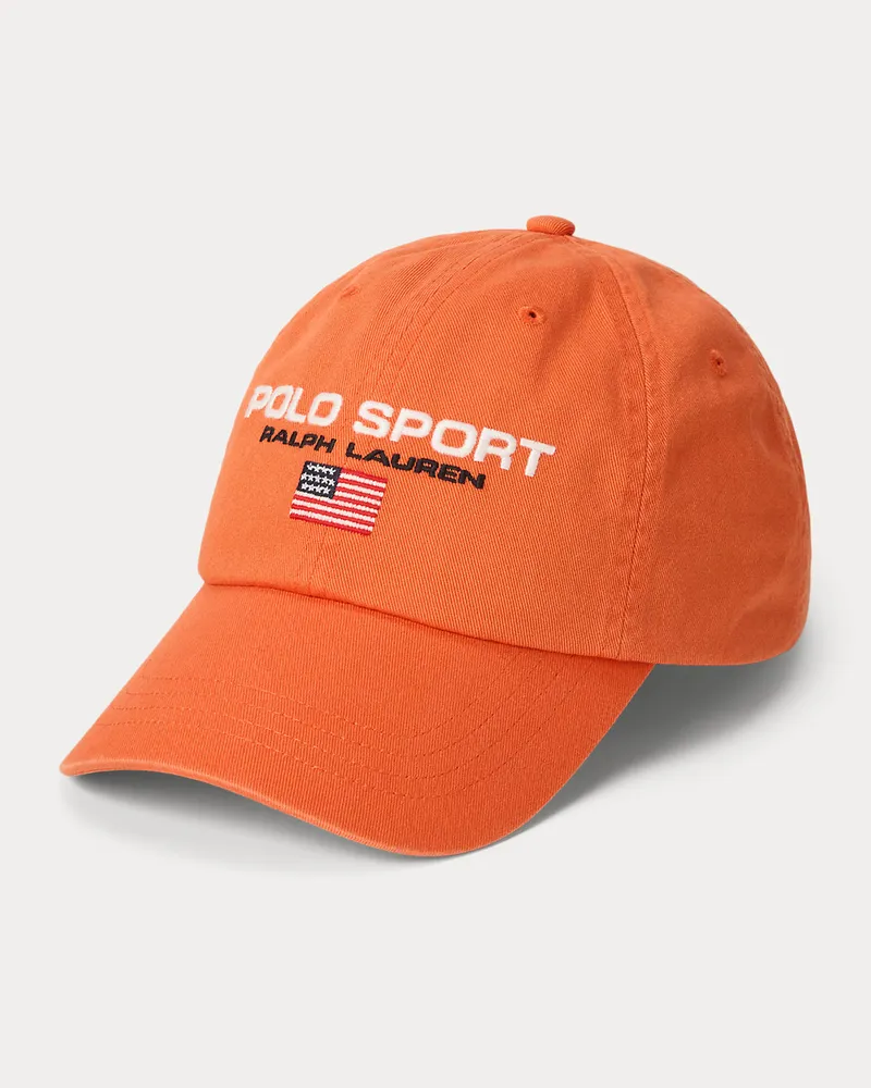 Ralph Lauren Twill-Baseballkappe Polo Sport Orange