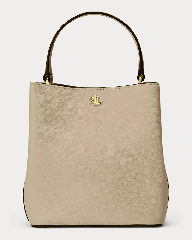 Ralph Lauren Kleine Schraffurleder-Beuteltasche Reese Tan