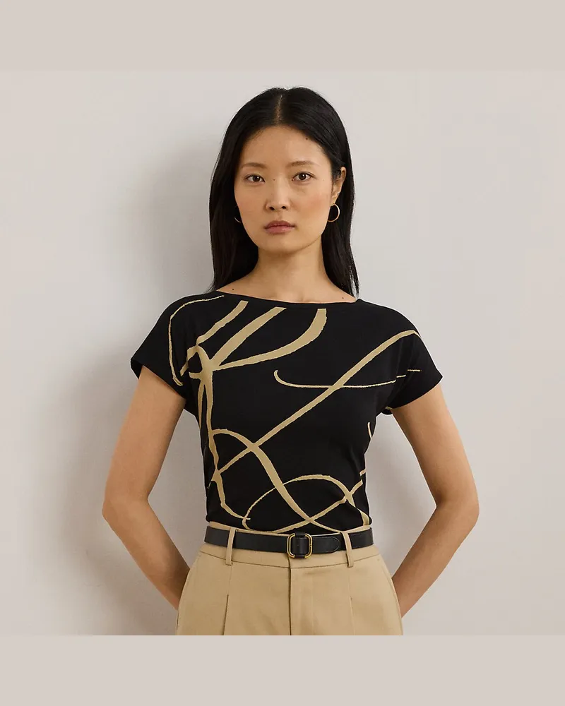 Ralph Lauren Top aus Baumwollmischung mit Logo Black