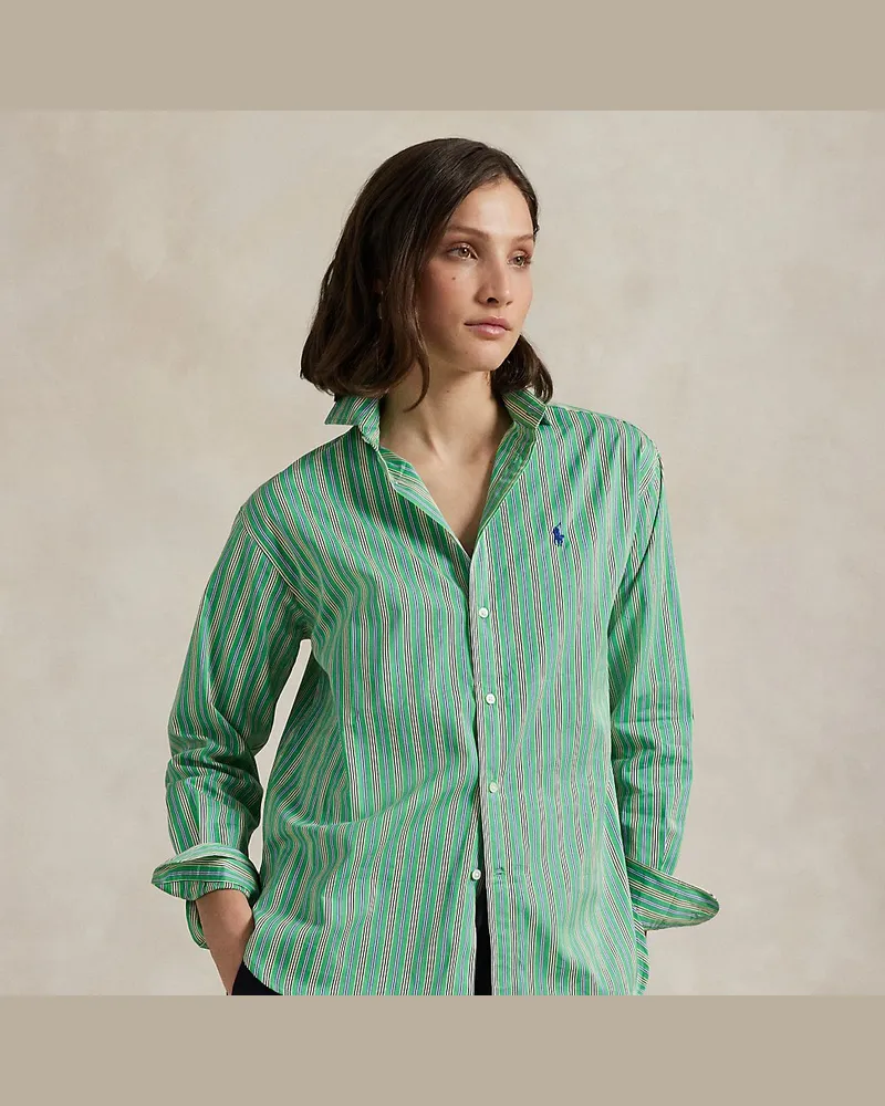 Ralph Lauren Relaxed-Fit Baumwollhemd mit Streifen Green