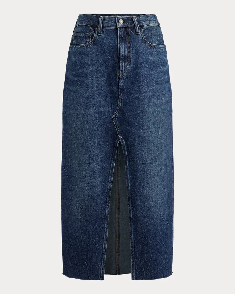 Ralph Lauren Maxi-Jeansrock Blue