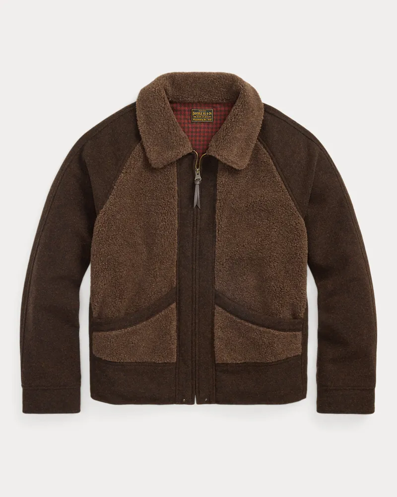 Ralph Lauren Jacquardjacke mit Fleecebahnen Brown