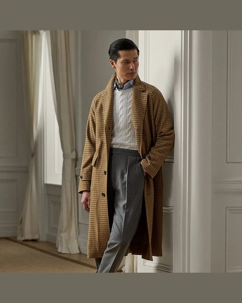 Ralph Lauren Handgeschneiderter Kaschmir-Woll-Mantel Brown