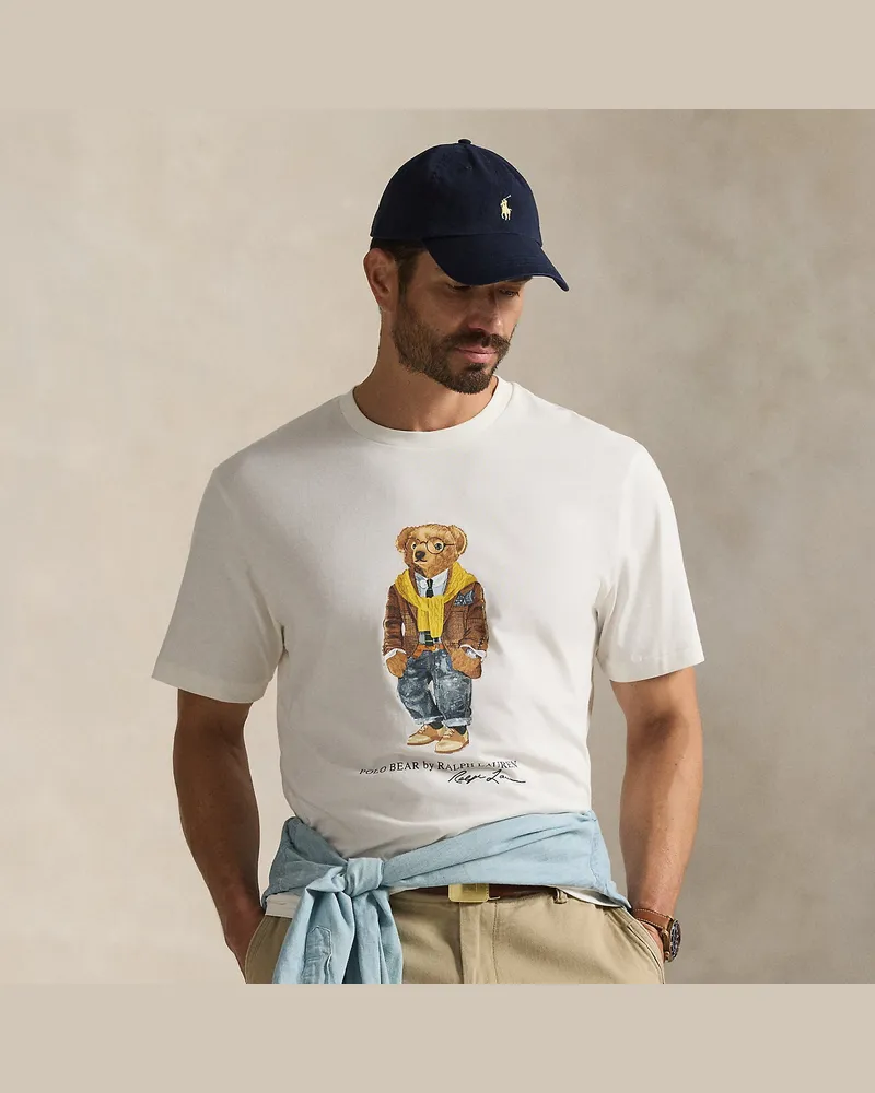 Ralph Lauren Große Größen - Jersey-T-Shirt mit Polo Bear White