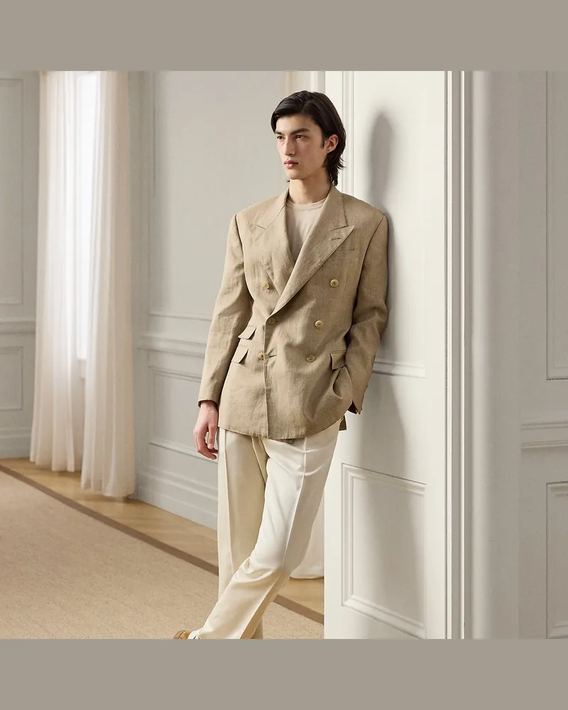 Ralph Lauren Handgeschneiderte Anzughose aus Seide Cream
