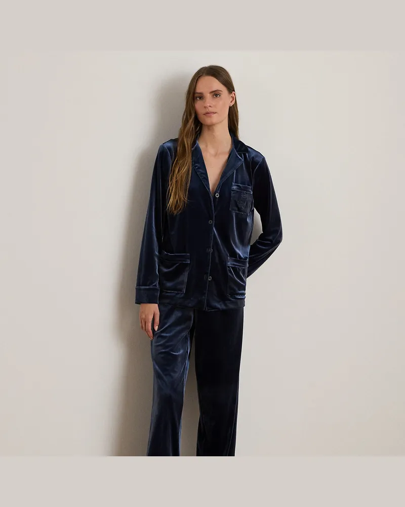Ralph Lauren Pyjama aus Samt Blue
