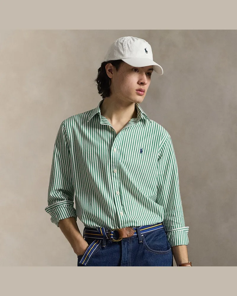 Ralph Lauren Custom-Fit Baumwollhemd mit Streifen White