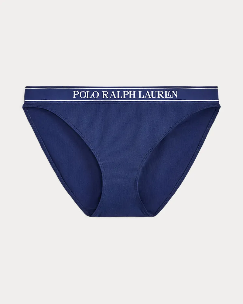 Ralph Lauren Bikini-Slip mit wiederholendem Logo Blue