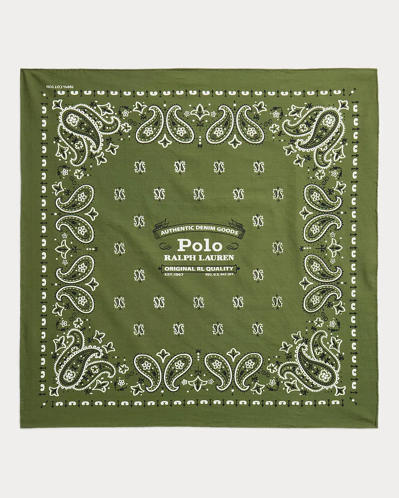 Ralph Lauren Baumwoll-Bandana mit Logo Green