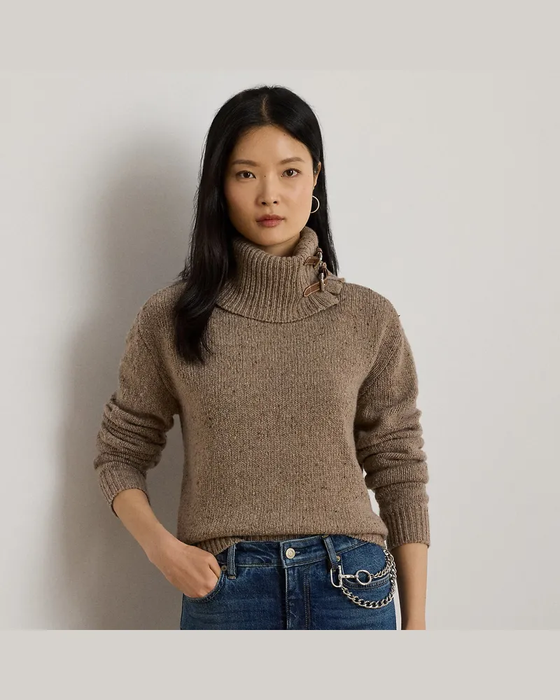 Ralph Lauren Melierter Rollkragenpullover Brown