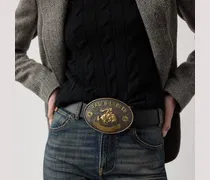 Vachetteleder-Gürtel mit Rodeo-Schnalle