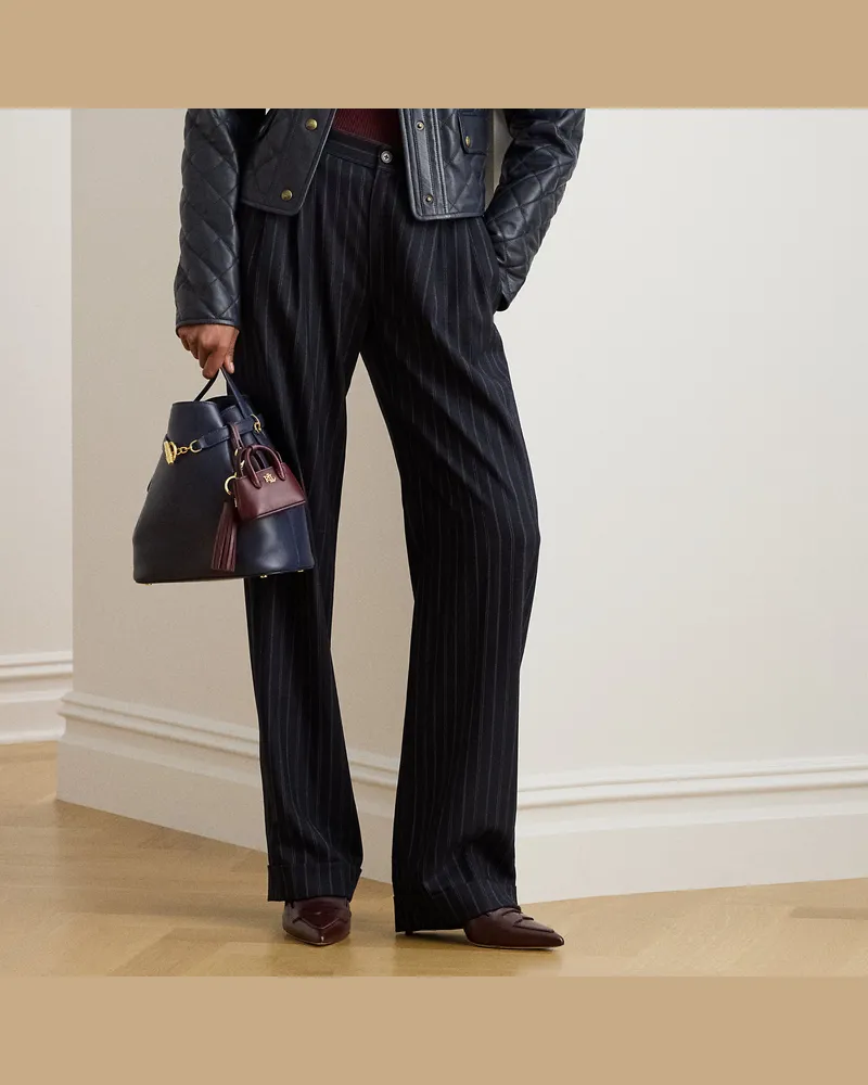 Ralph Lauren Gestreifte Bundfaltenhose aus Twill Blue