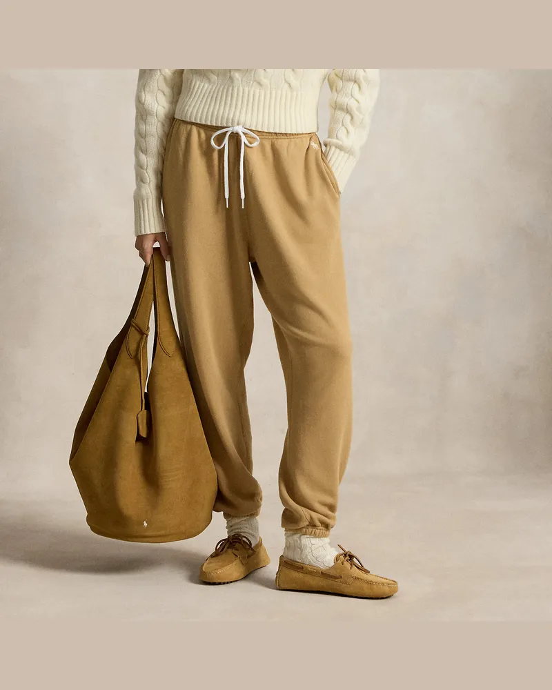Ralph Lauren Leichte Fleece-Jogginghose mit Tunnelzug Tan