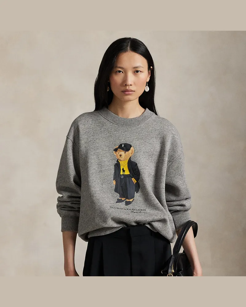 Ralph Lauren Fleece-Rundhals-Sweatshirt mit Polo Bear Grey