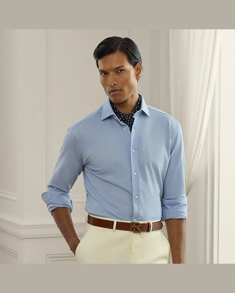 Ralph Lauren Oxfordhemd aus Baumwollpiqué Blue