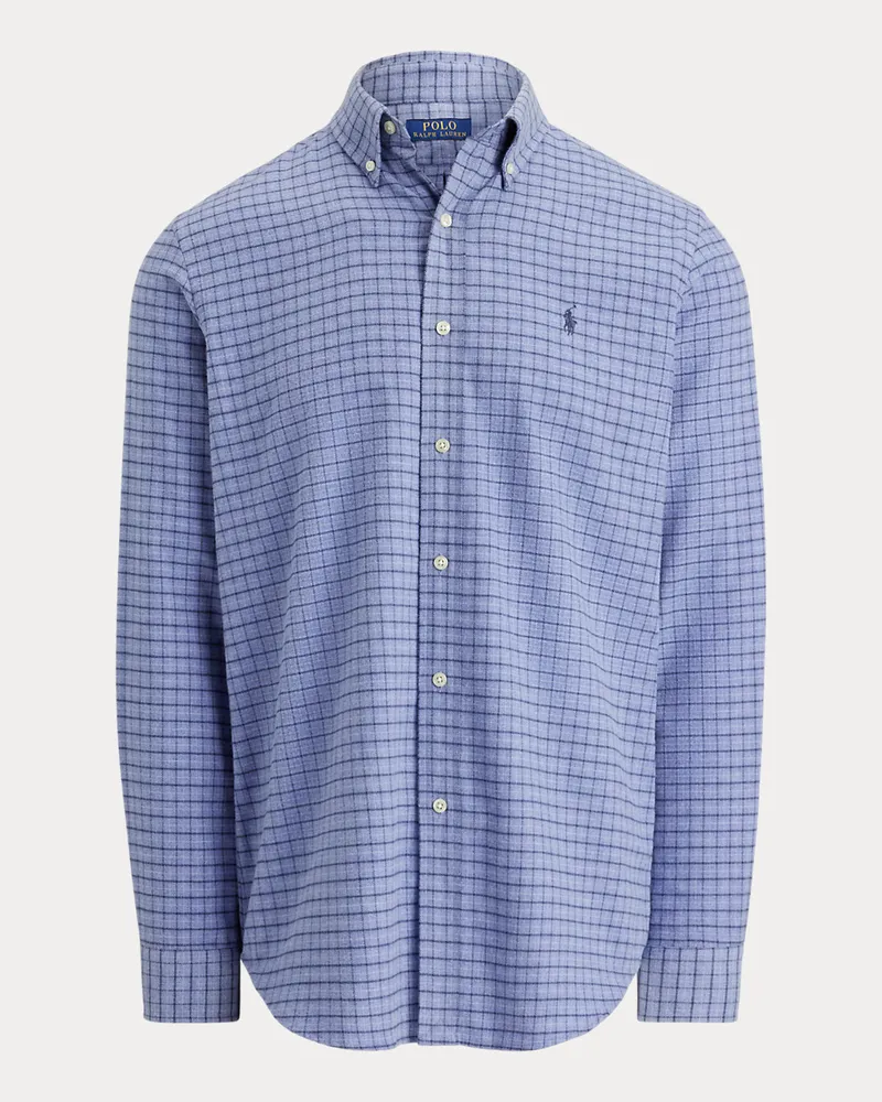 Ralph Lauren Custom-Fit Karo-Funktionshemd aus Twill Blue