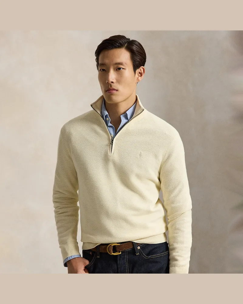 Ralph Lauren Pullover aus Baumwollpiqué Tan