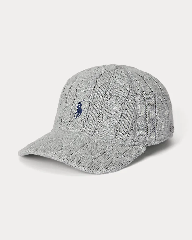 Ralph Lauren Baumwoll-Baseballkappe mit Zopfmuster Grey
