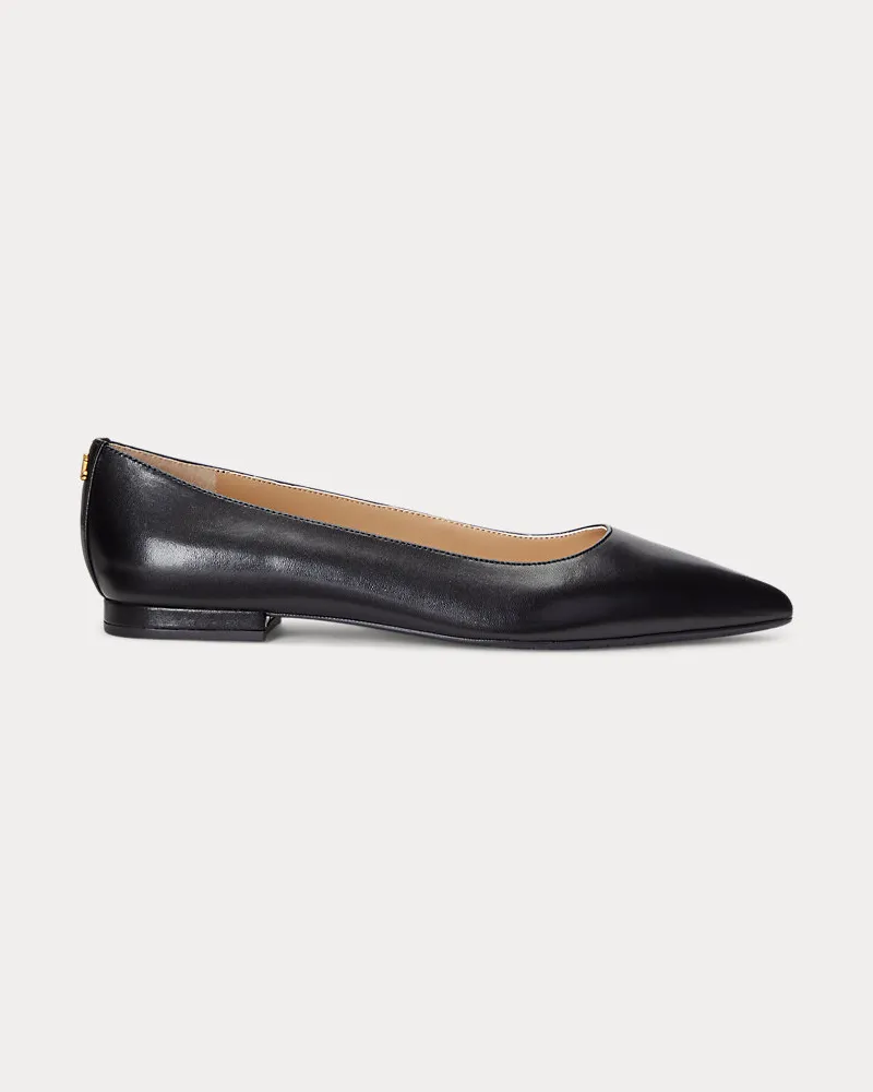 Ralph Lauren Ballerina Londyn aus poliertem Leder Black