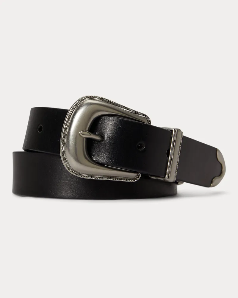 Ralph Lauren Ledergürtel im Western-Stil Black