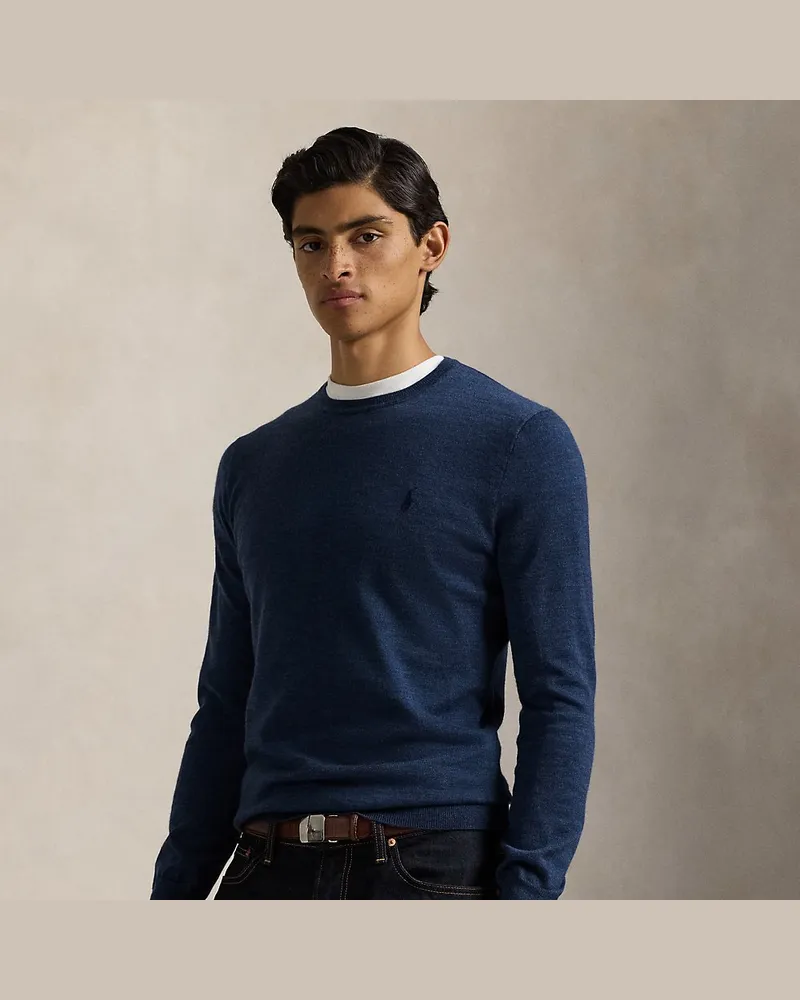 Ralph Lauren Slim-Fit Pullover aus waschbarer Wolle Blue
