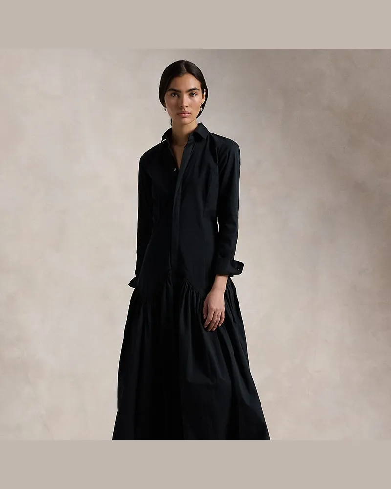 Ralph Lauren Oxford-Hemdkleid mit gesmokter Passe Black