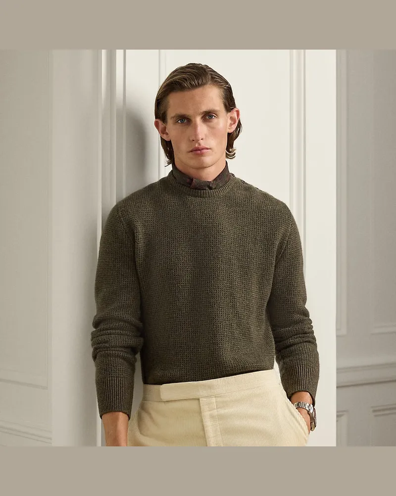 Ralph Lauren Kaschmirpullover mit Pfauenaugenmuster Green