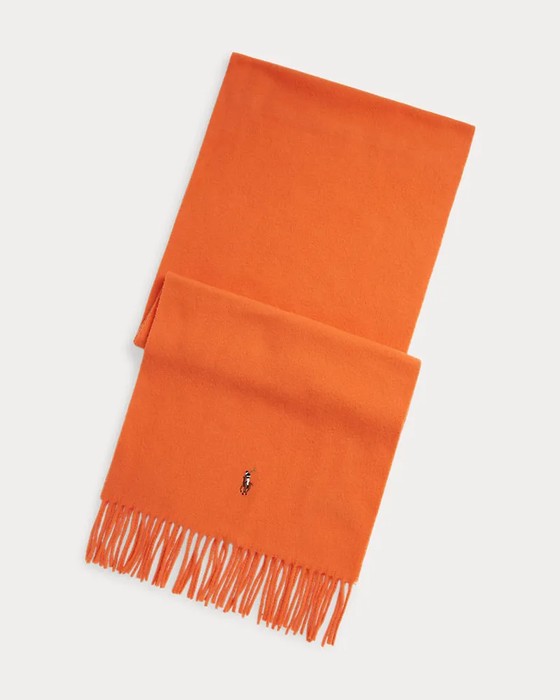 Ralph Lauren Fransenschal aus Schurwolle Orange