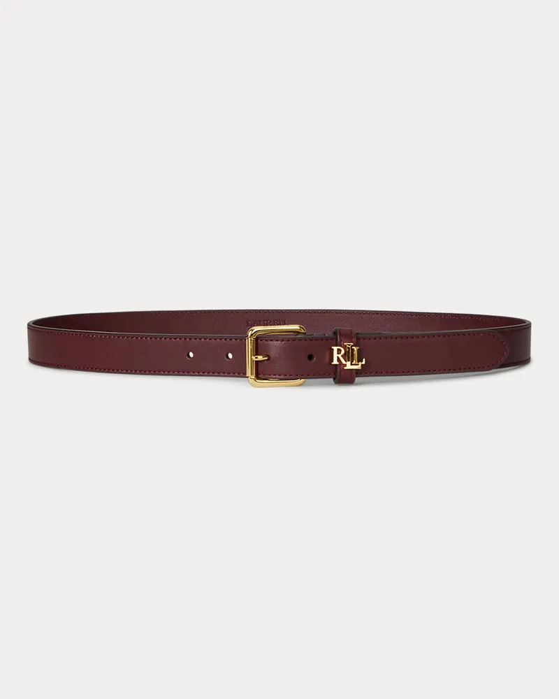 Ralph Lauren Schmaler Ledergürtel mit Logo-Schlaufe Red